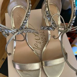 Badgley Mischka jeweled heel sandals